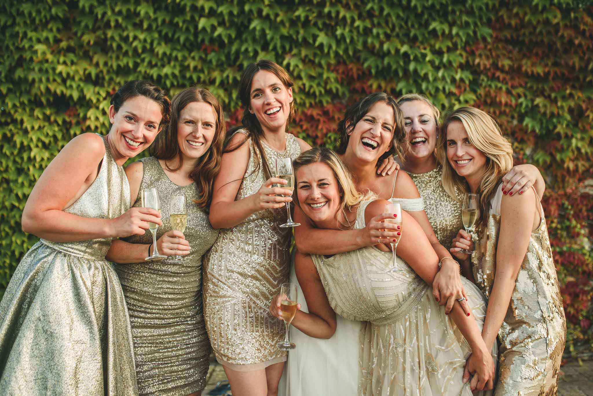 creative portrait bridal party