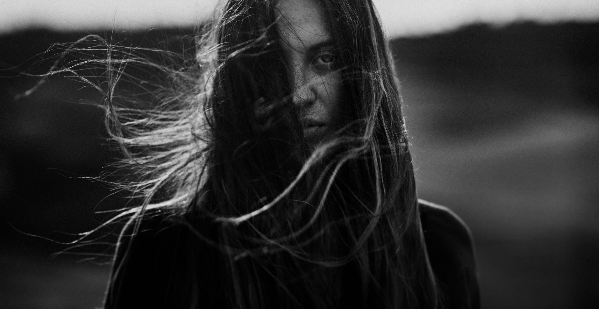 emotional portrait photography feeling wind freedom